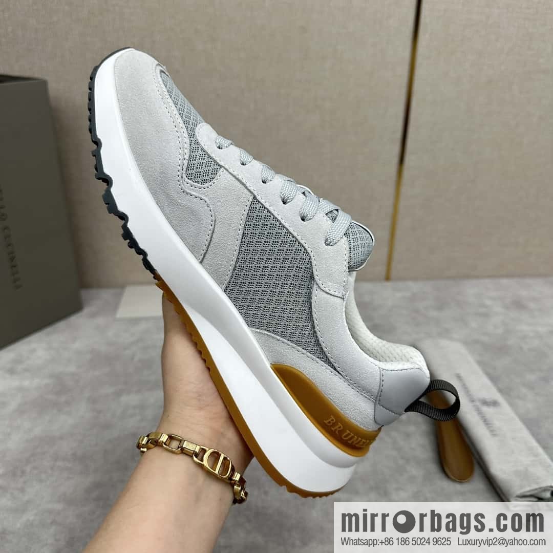 💋💍BC New Brunello Cucinell * Anti-Leather Splicing Low-Top Sneakers