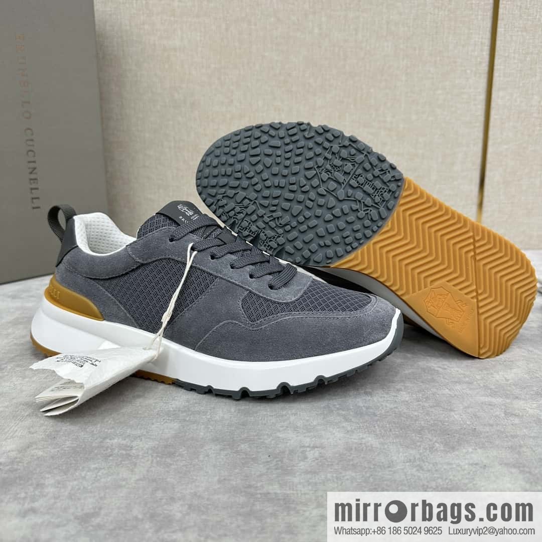 💋💍BC New Brunello Cucinell * Anti-Leather Splicing Low-Top Sneakers