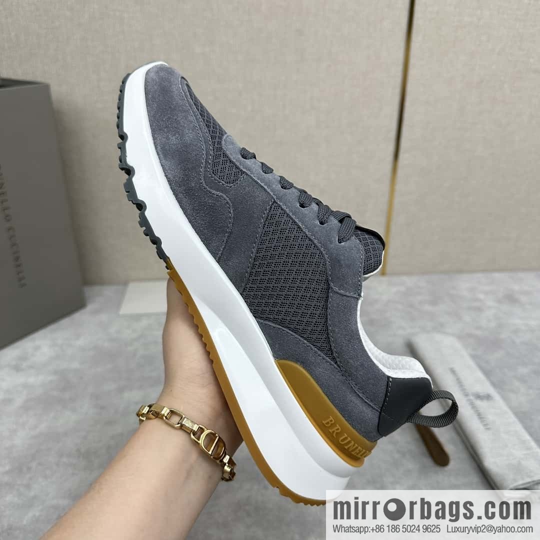 💋💍BC New Brunello Cucinell * Anti-Leather Splicing Low-Top Sneakers