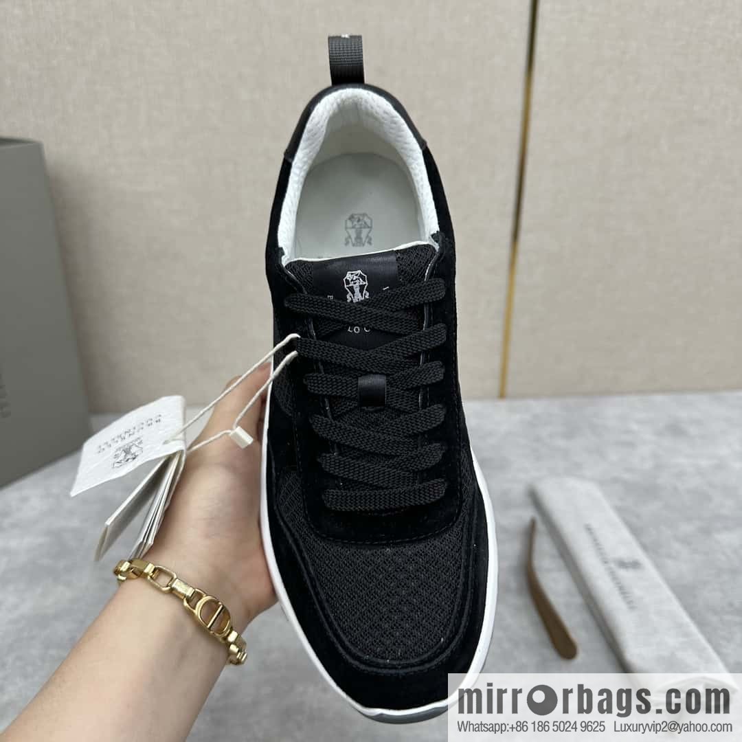 💋💍BC New Brunello Cucinell * Anti-Leather Splicing Low-Top Sneakers