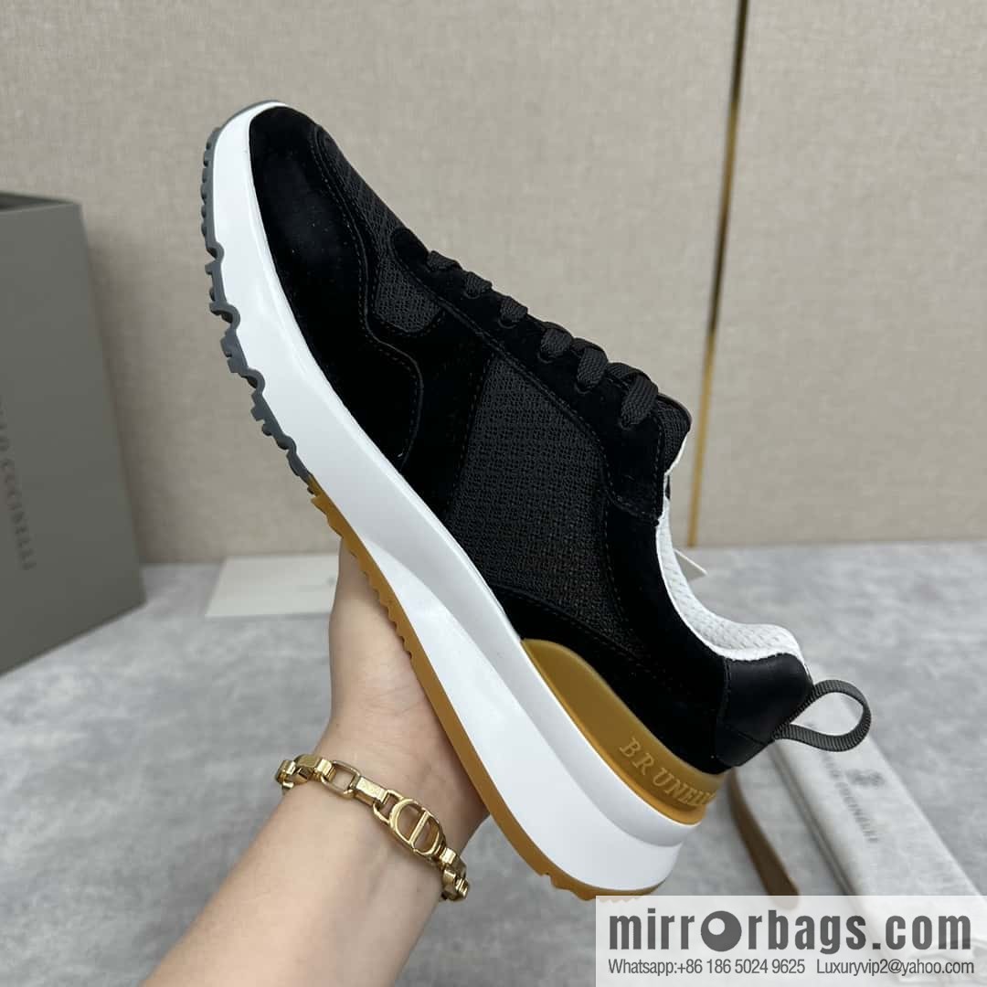 💋💍BC New Brunello Cucinell * Anti-Leather Splicing Low-Top Sneakers