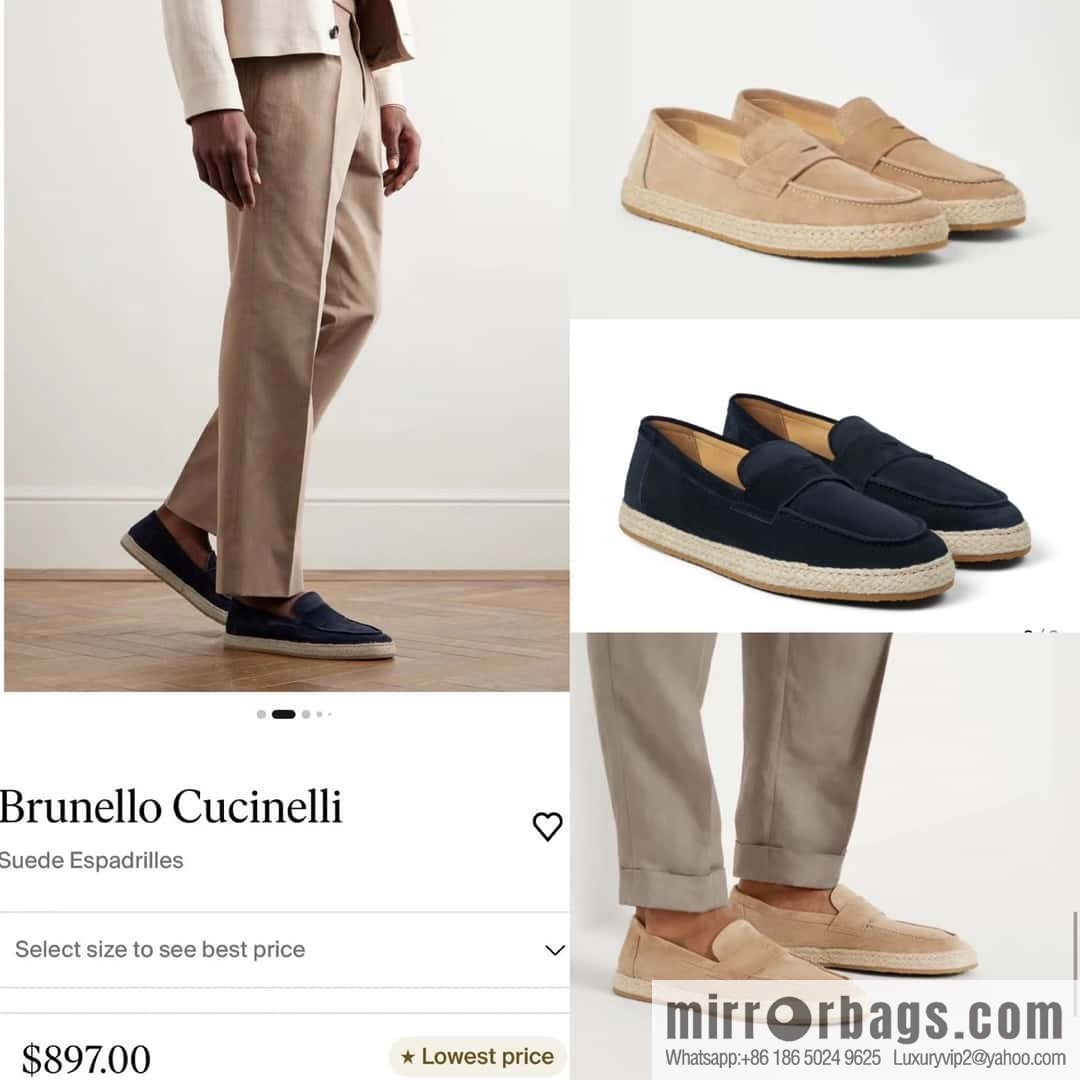 💋💍BC's new products are on the shelves Brunello Cucinell * straw casual loafers
