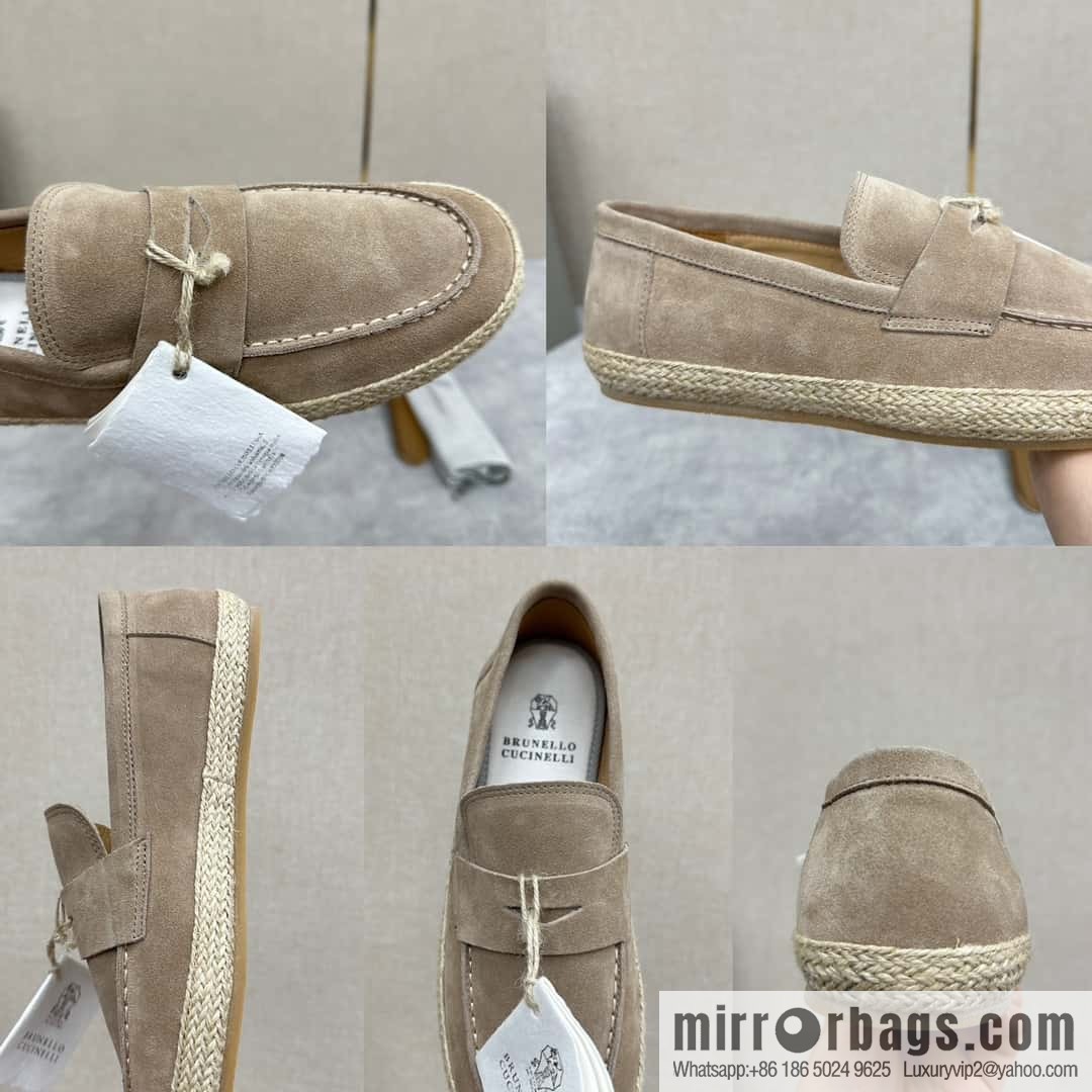 💋💍BC's new products are on the shelves Brunello Cucinell * straw casual loafers