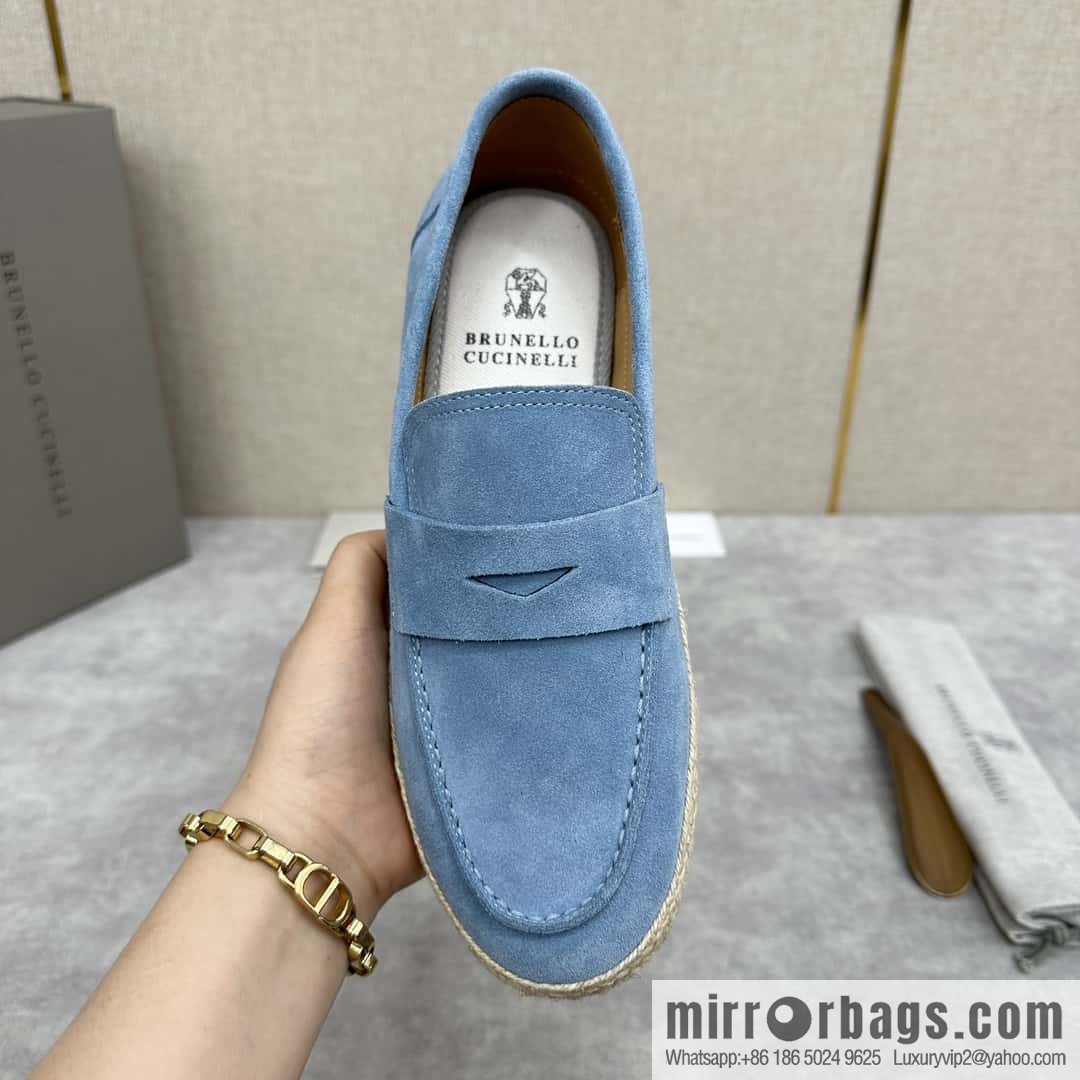 💋💍BC's new products are on the shelves Brunello Cucinell * straw casual loafers