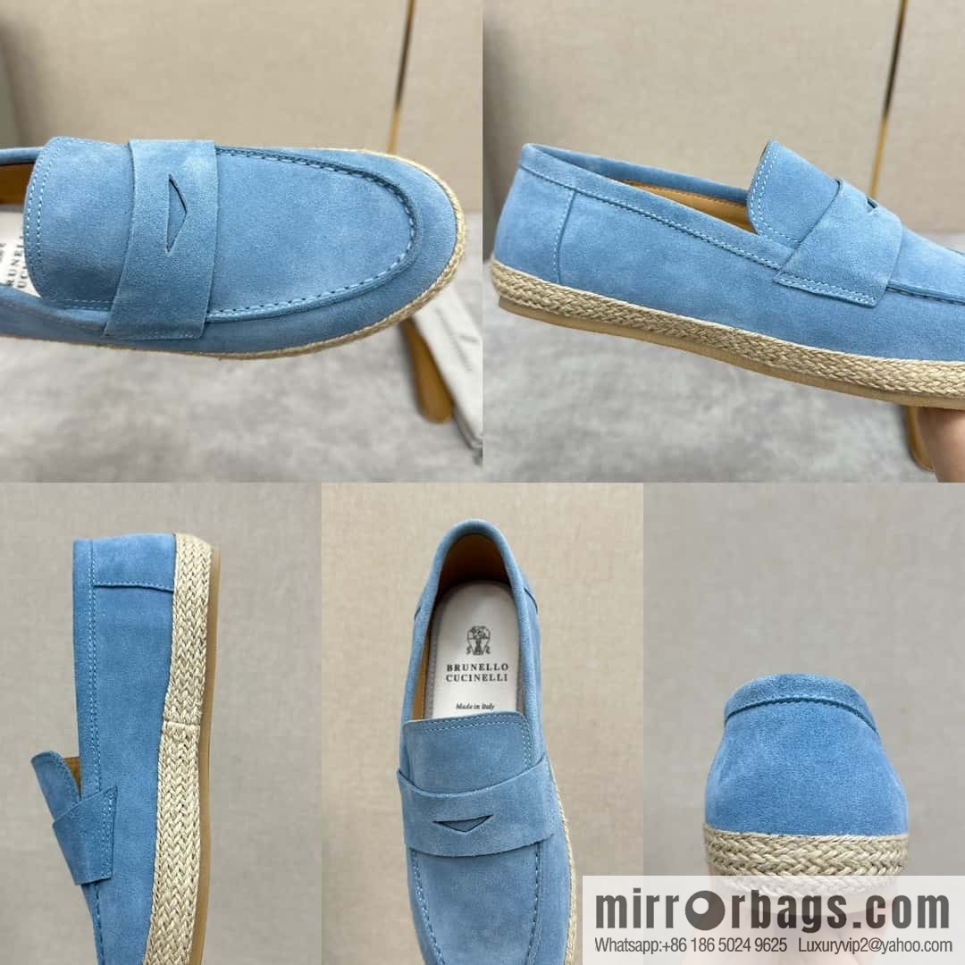 💋💍BC's new products are on the shelves Brunello Cucinell * straw casual loafers