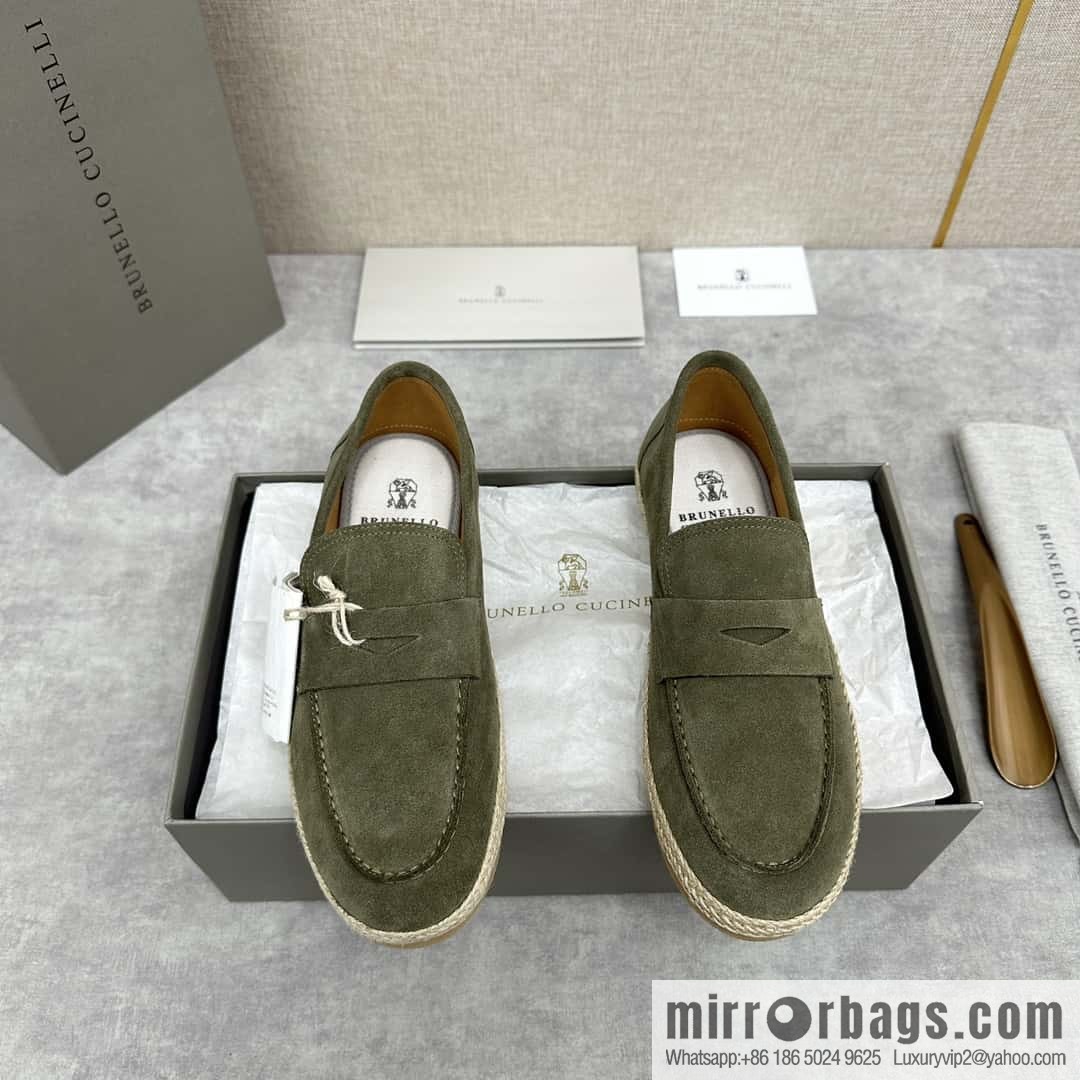 💋💍BC's new products are on the shelves Brunello Cucinell * straw casual loafers