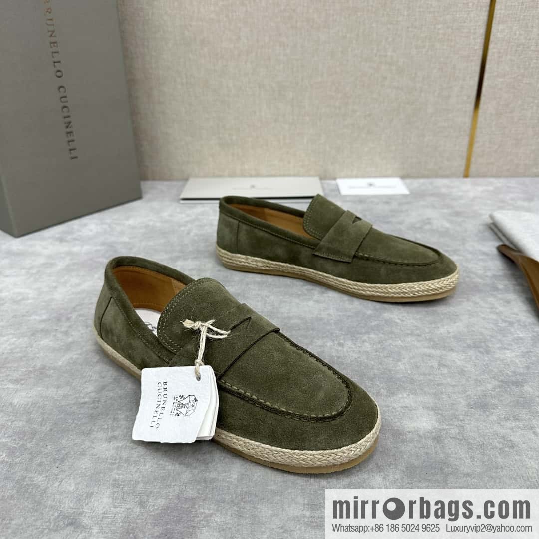 💋💍BC's new products are on the shelves Brunello Cucinell * straw casual loafers