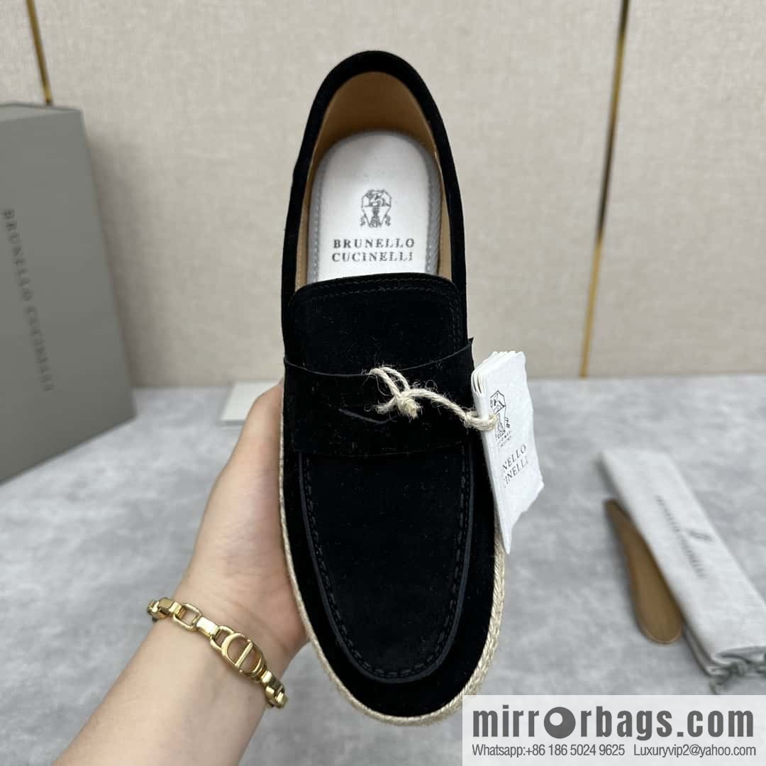 💋💍BC's new products are on the shelves Brunello Cucinell * straw casual loafers