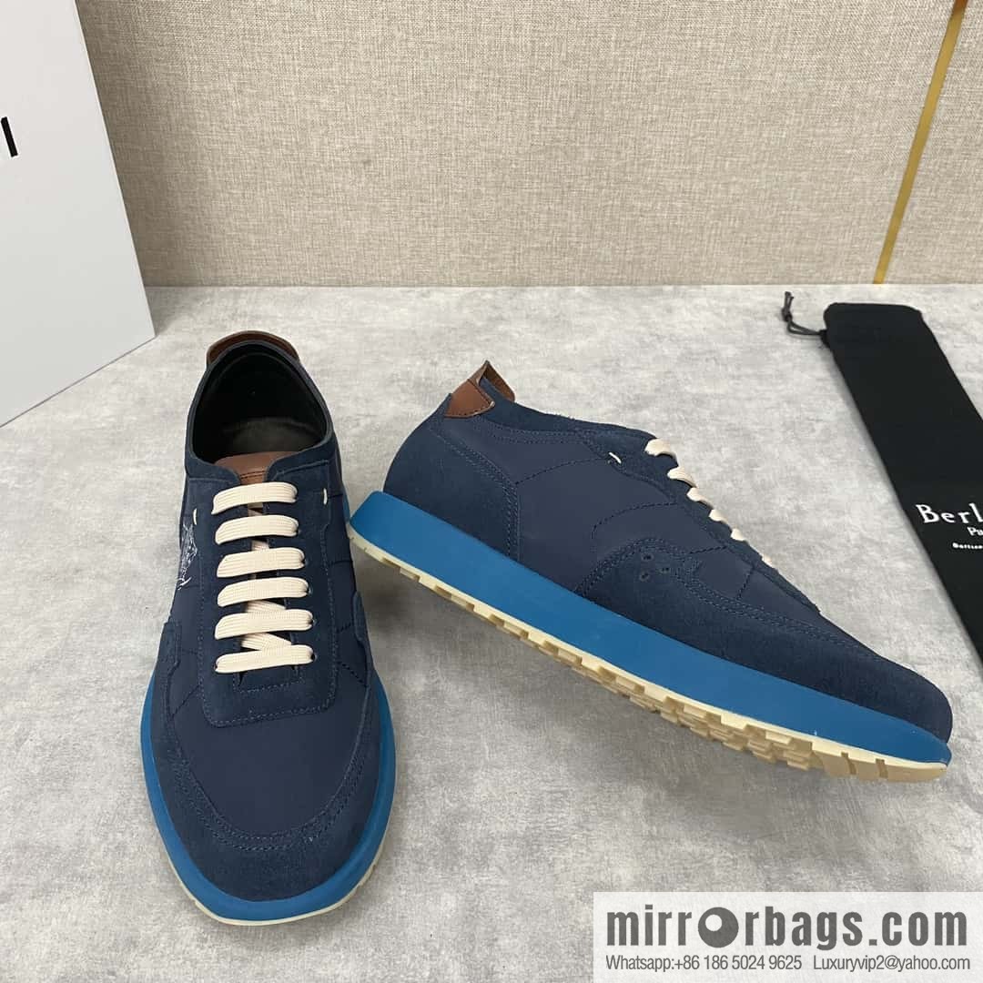 Berlut Spring/Summer New Light Track Leather & Nylon Sneakers