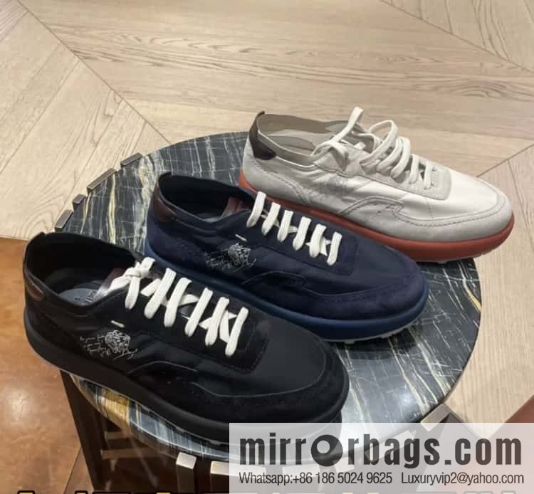 Berlut Spring/Summer New Light Track Leather & Nylon Sneakers