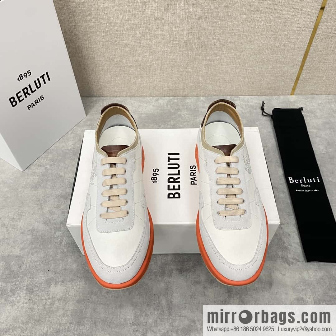 Berlut Spring/Summer New Light Track Leather & Nylon Sneakers