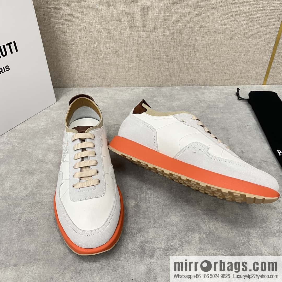 Berlut Spring/Summer New Light Track Leather & Nylon Sneakers