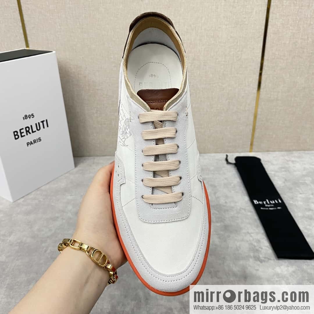Berlut Spring/Summer New Light Track Leather & Nylon Sneakers