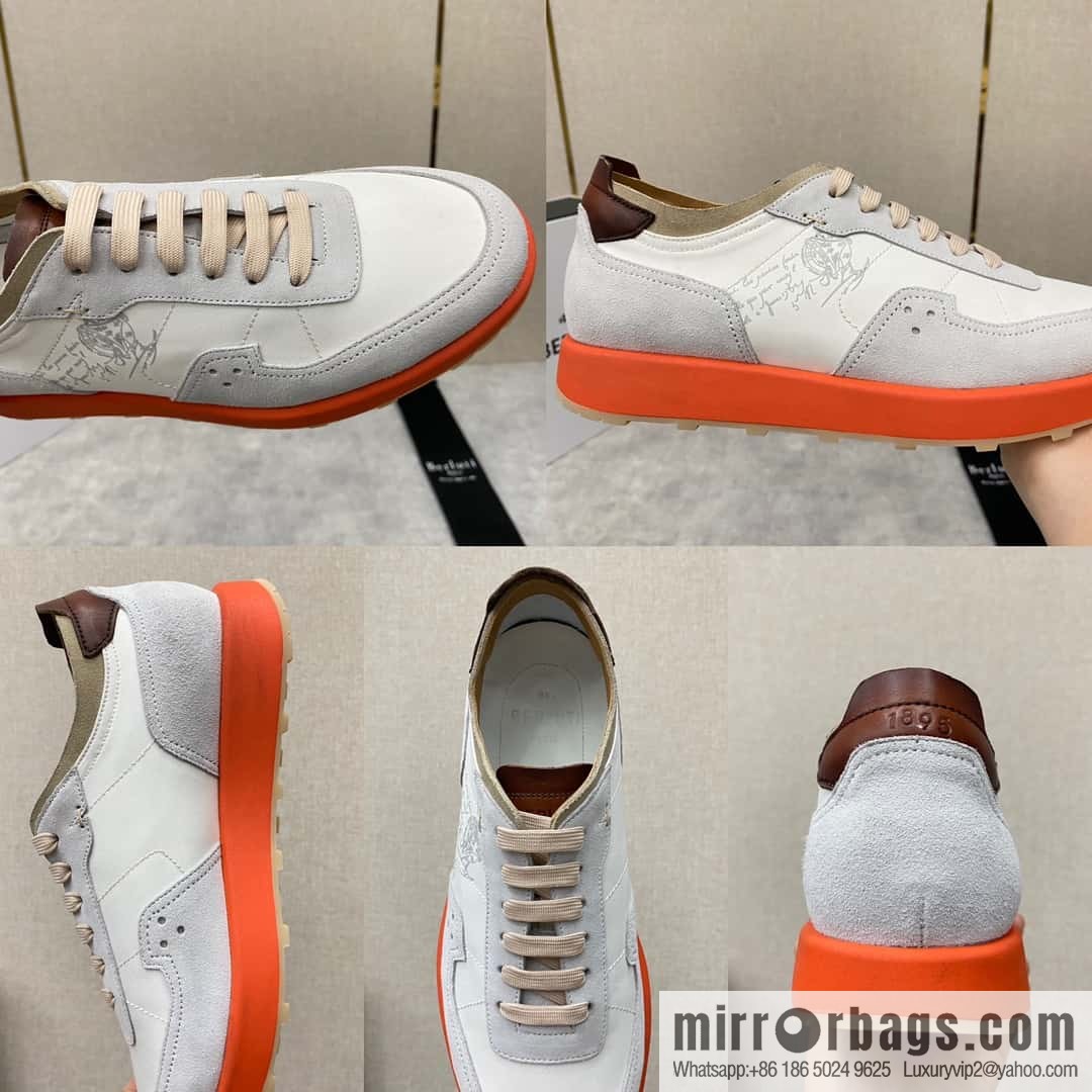 Berlut Spring/Summer New Light Track Leather & Nylon Sneakers