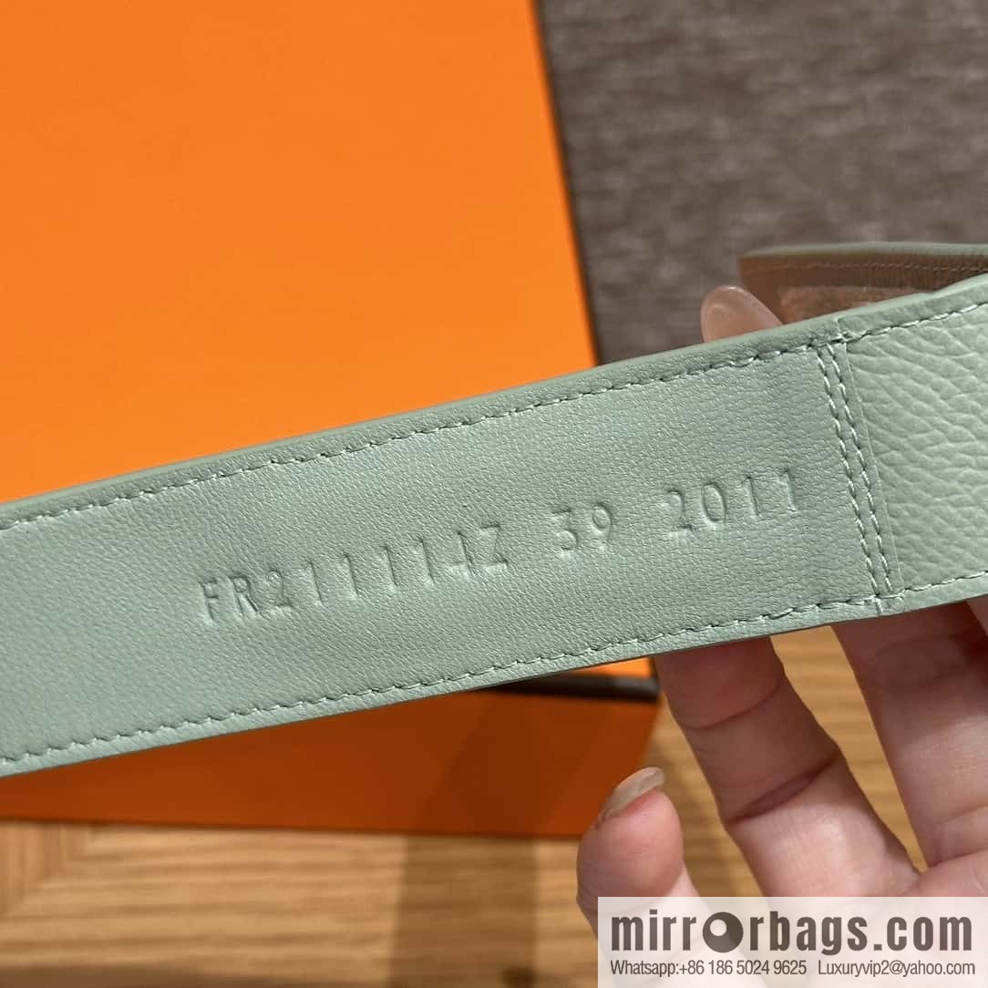 HERMES 225 CHYPRE SANDAL uncle shoes, palm print cowhide/Epsom sea foam green/Sea foam green