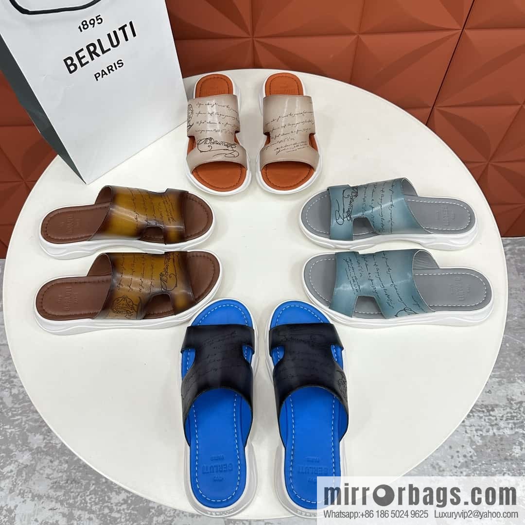 💋💍Berlut Bruti 2024 Summer New Collection, Inspiration New Season, New Shadow Leather Slippers