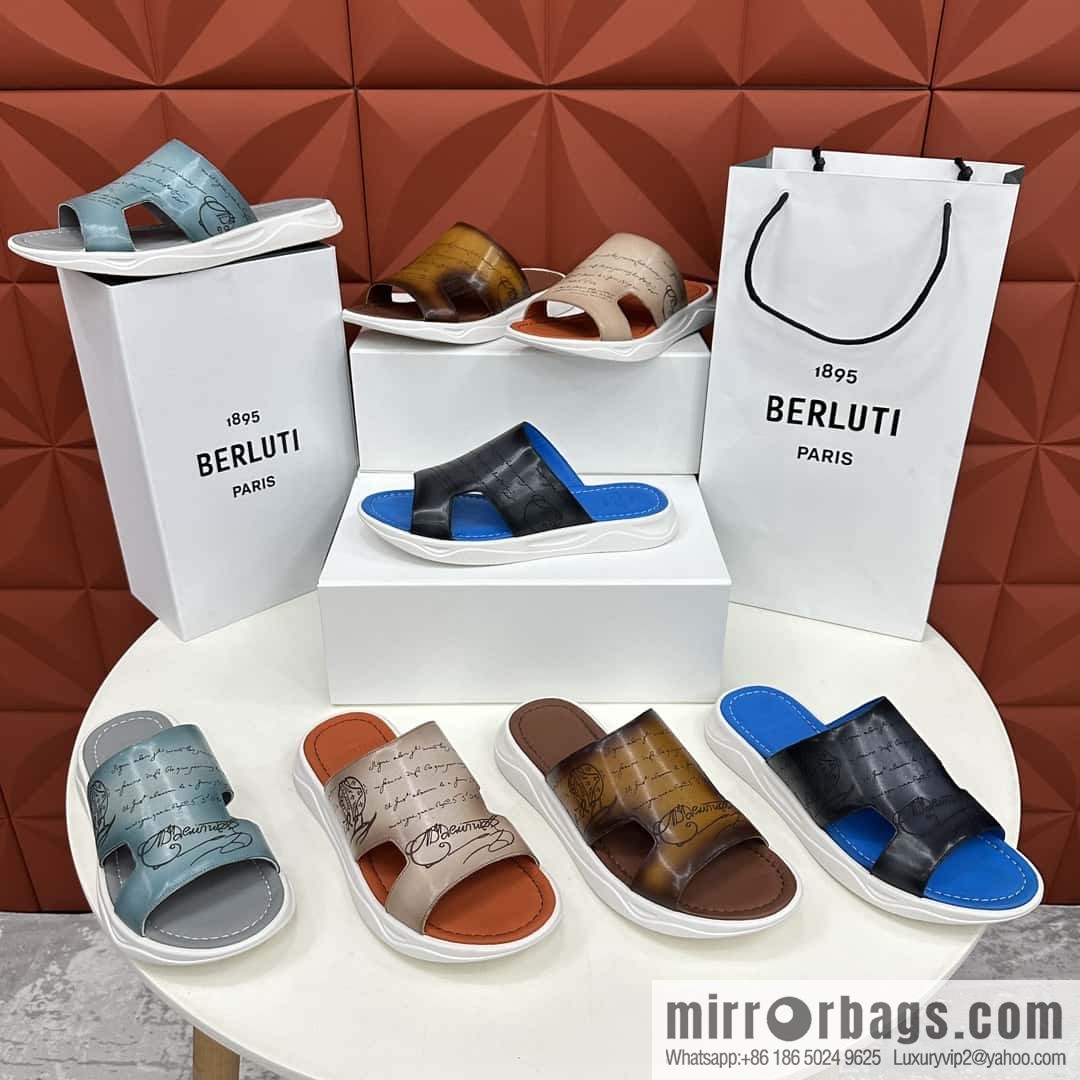 💋💍Berlut Bruti 2024 Summer New Collection, Inspiration New Season, New Shadow Leather Slippers