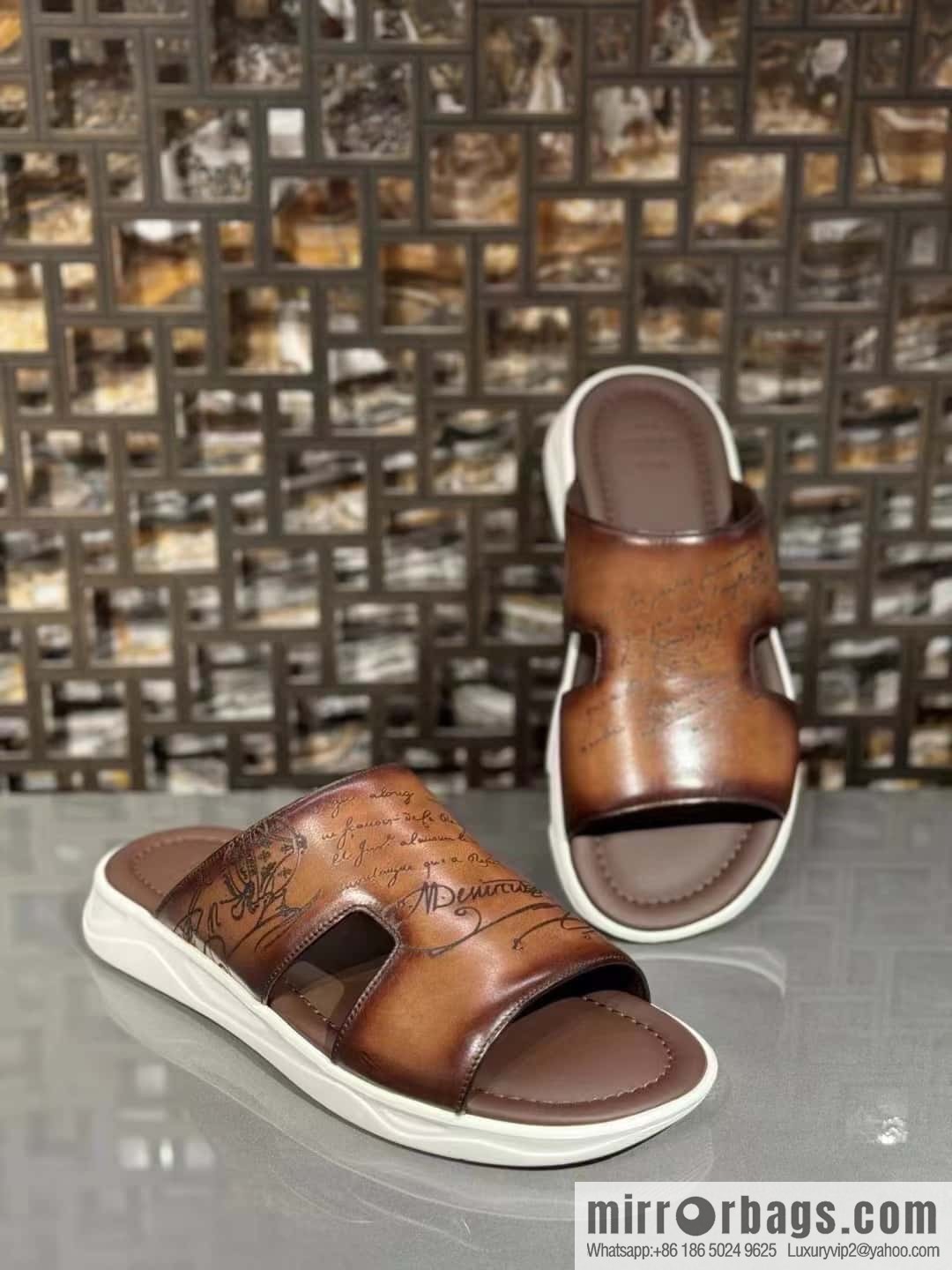💋💍Berlut Bruti 2024 Summer New Collection, Inspiration New Season, New Shadow Leather Slippers