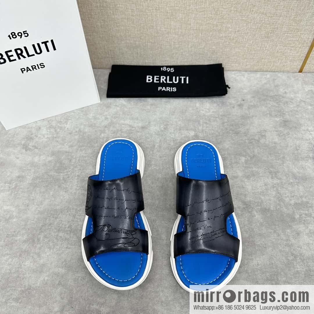 💋💍Berlut Bruti 2024 Summer New Collection, Inspiration New Season, New Shadow Leather Slippers