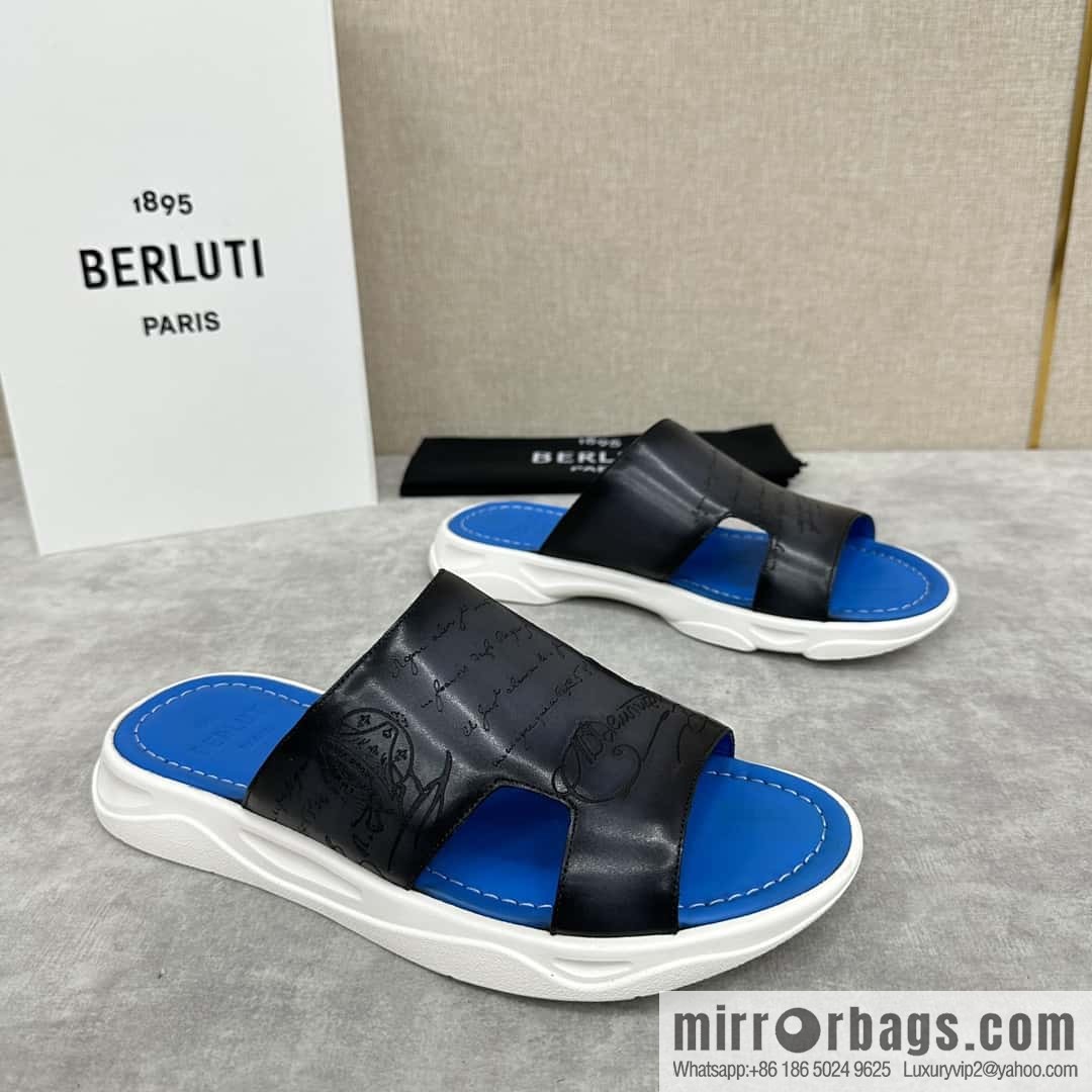💋💍Berlut Bruti 2024 Summer New Collection, Inspiration New Season, New Shadow Leather Slippers