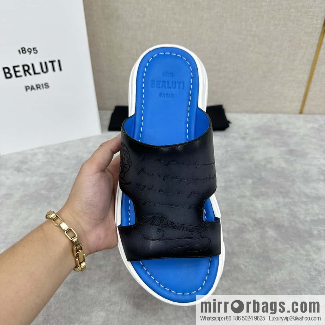 💋💍Berlut Bruti 2024 Summer New Collection, Inspiration New Season, New Shadow Leather Slippers