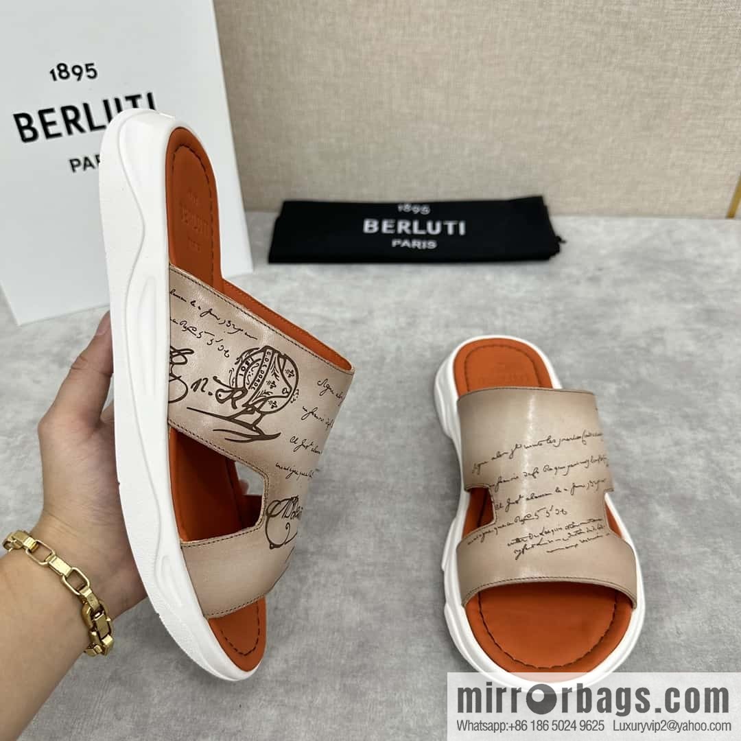 💋💍Berlut Bruti 2024 Summer New Collection, Inspiration New Season, New Shadow Leather Slippers