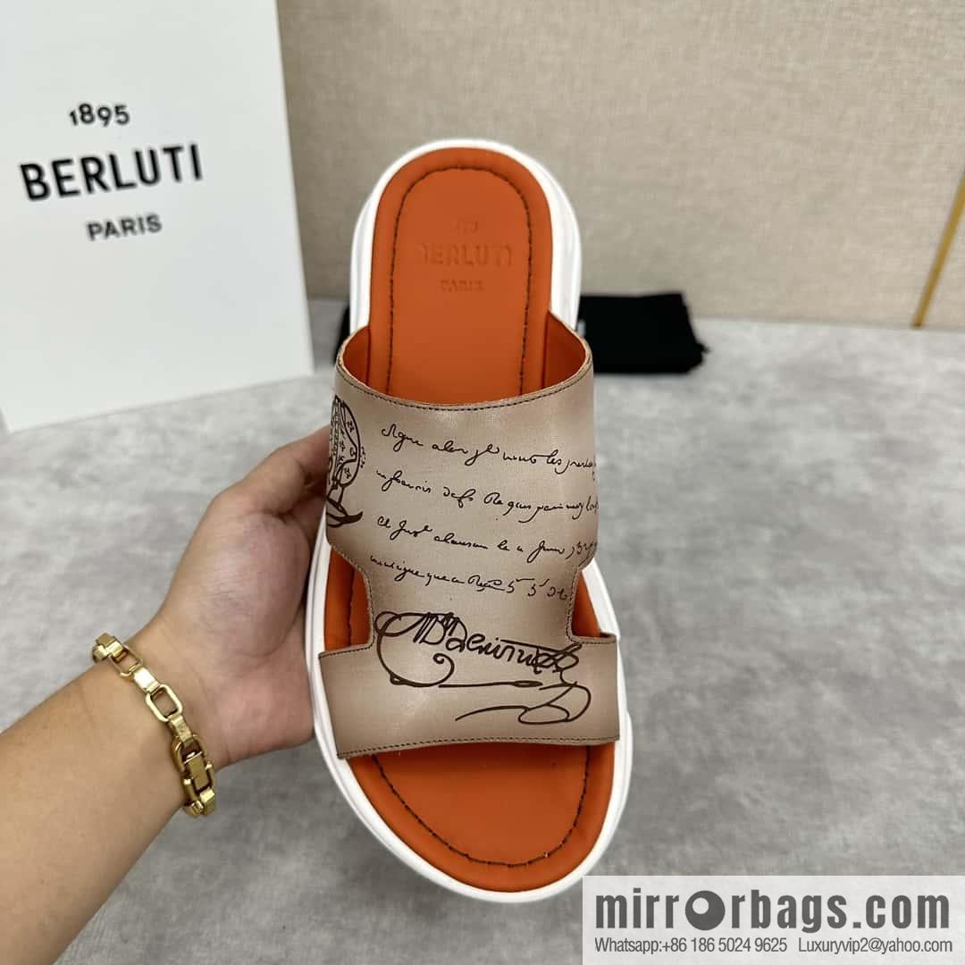 💋💍Berlut Bruti 2024 Summer New Collection, Inspiration New Season, New Shadow Leather Slippers