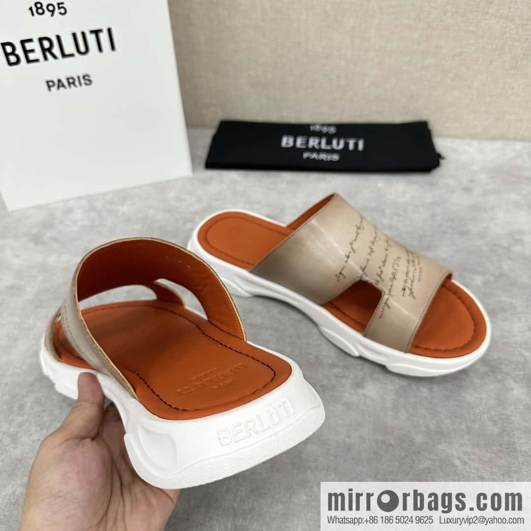 💋💍Berlut Bruti 2024 Summer New Collection, Inspiration New Season, New Shadow Leather Slippers