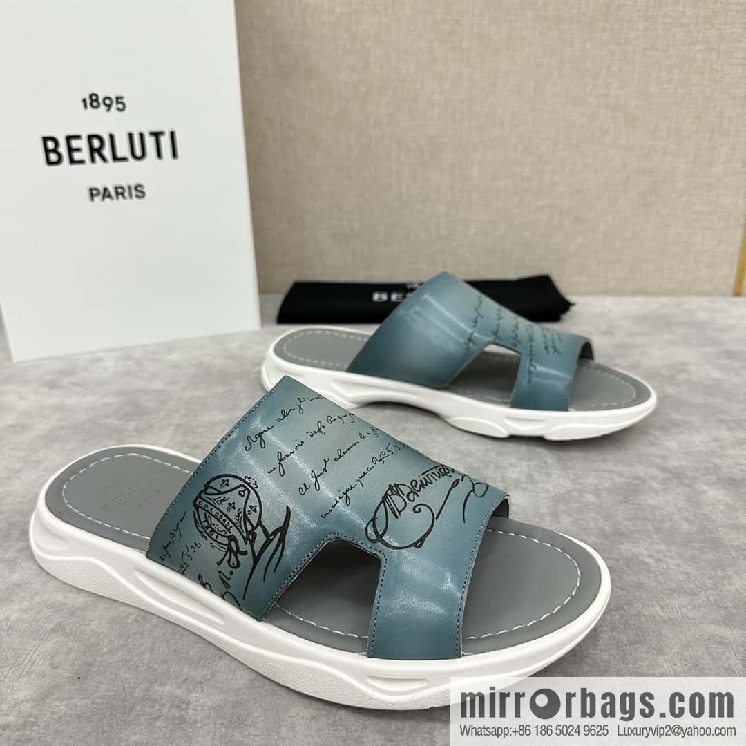 💋💍Berlut Bruti 2024 Summer New Collection, Inspiration New Season, New Shadow Leather Slippers
