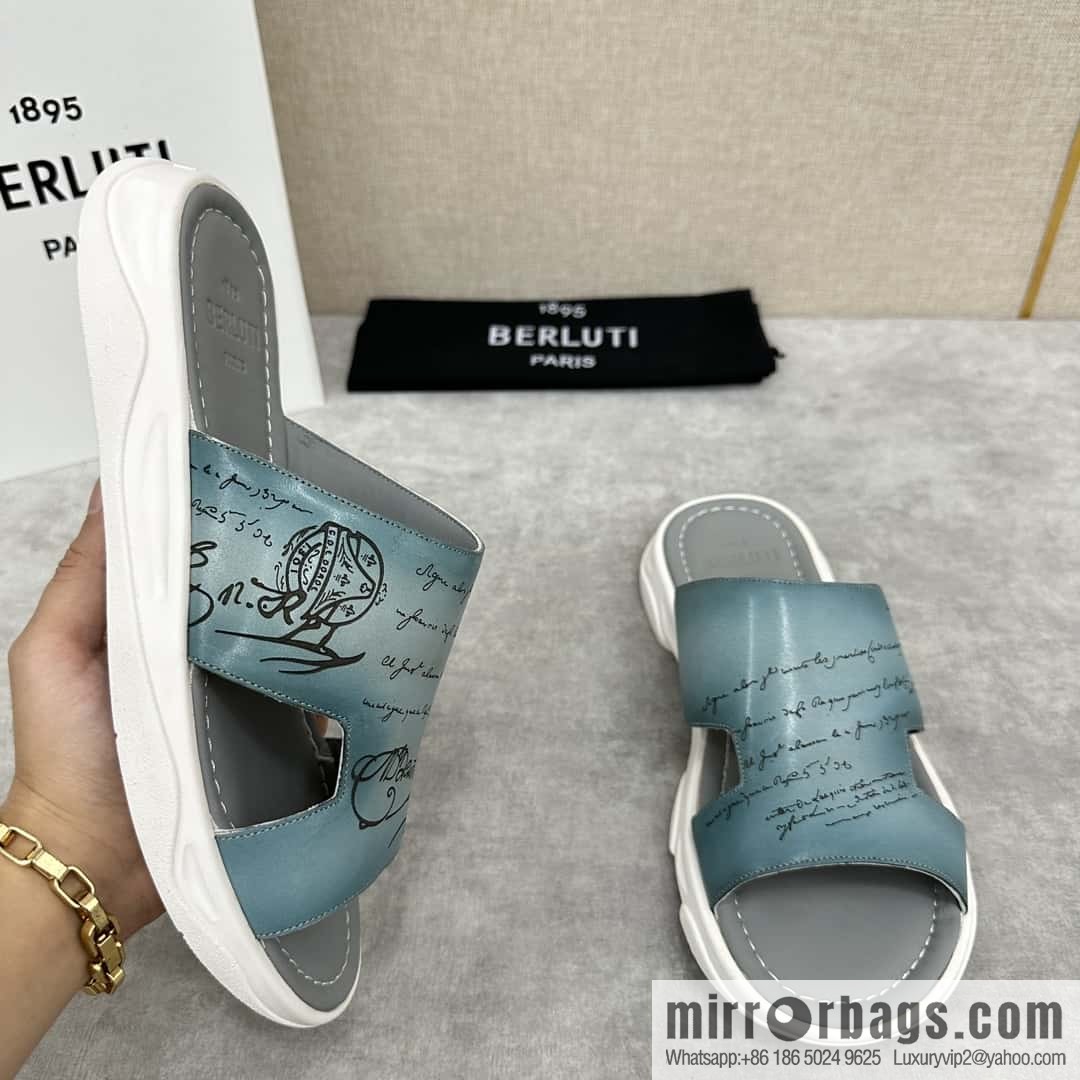 💋💍Berlut Bruti 2024 Summer New Collection, Inspiration New Season, New Shadow Leather Slippers