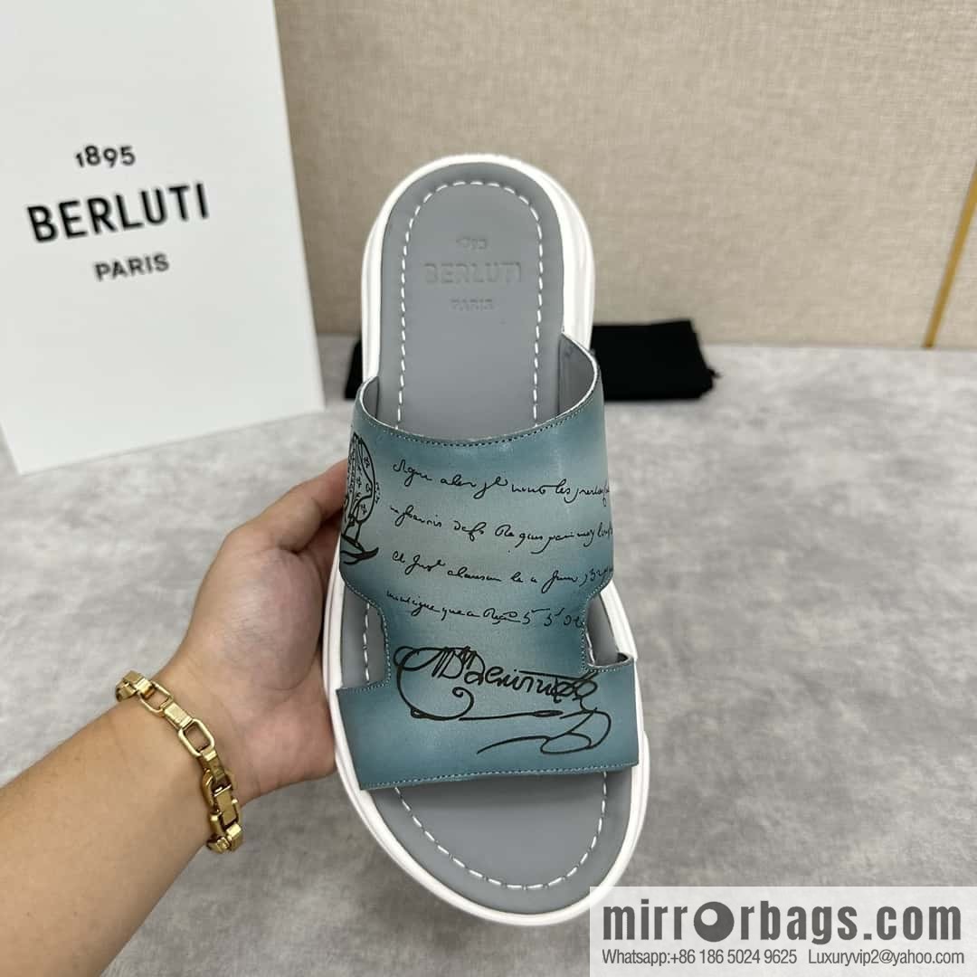 💋💍Berlut Bruti 2024 Summer New Collection, Inspiration New Season, New Shadow Leather Slippers