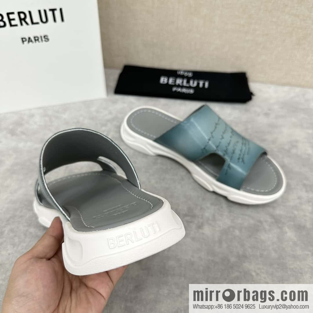 💋💍Berlut Bruti 2024 Summer New Collection, Inspiration New Season, New Shadow Leather Slippers
