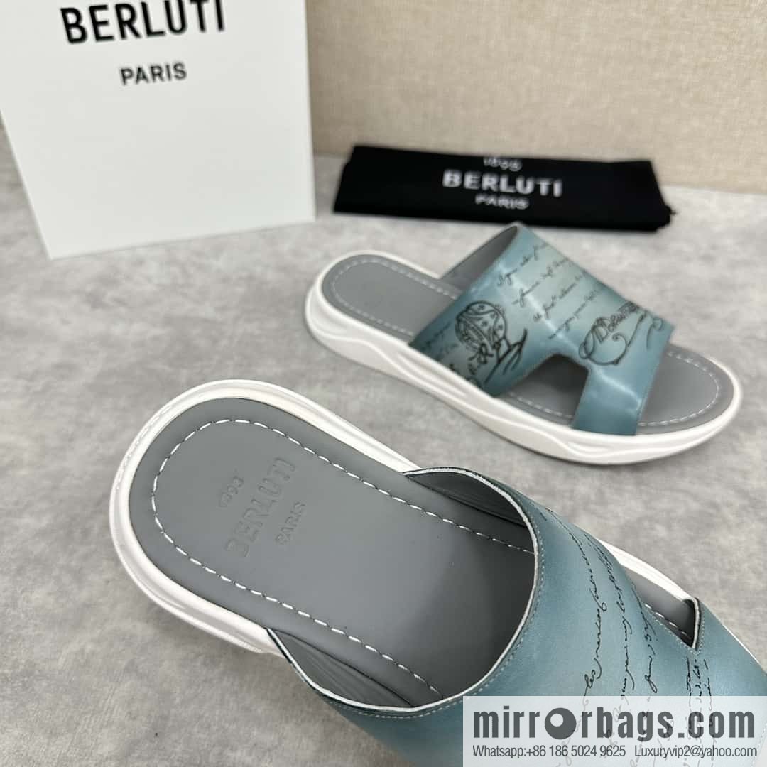 💋💍Berlut Bruti 2024 Summer New Collection, Inspiration New Season, New Shadow Leather Slippers