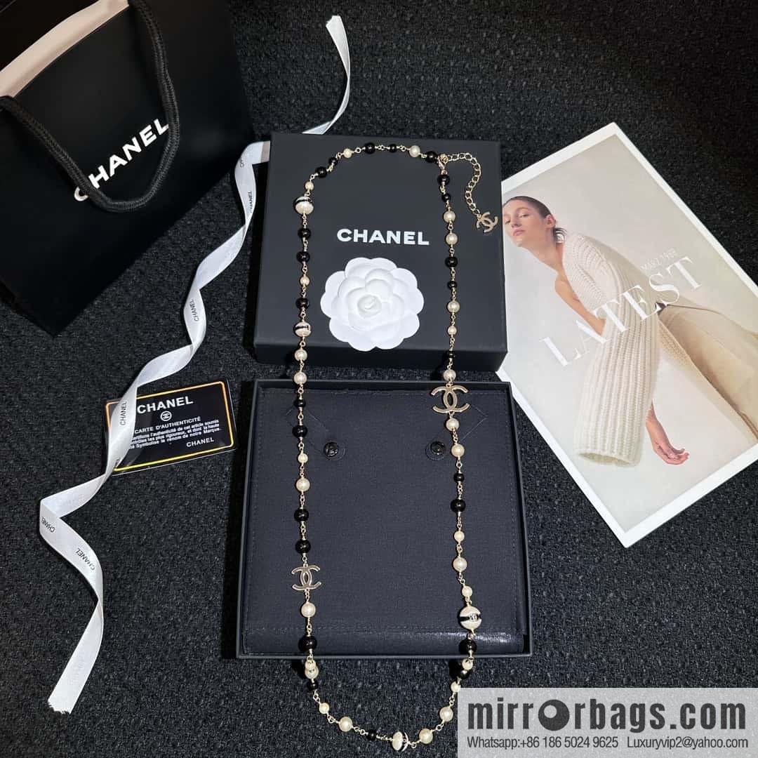 ❗️New ❗️ ☀️ New ☑️ Chanel Double C Pearl Necklace Sweater Chain ☀️