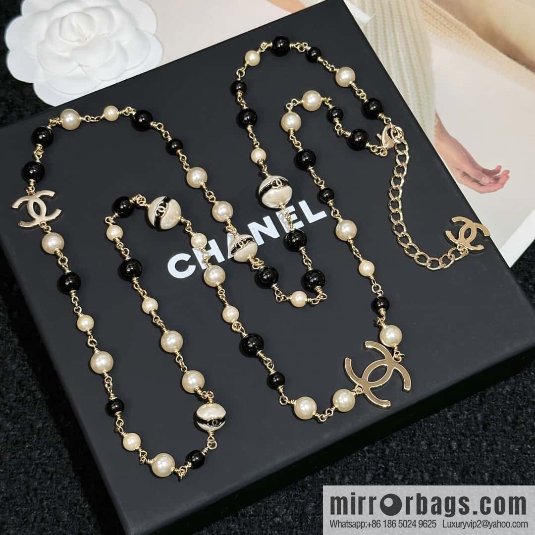 ❗️New ❗️ ☀️ New ☑️ Chanel Double C Pearl Necklace Sweater Chain ☀️