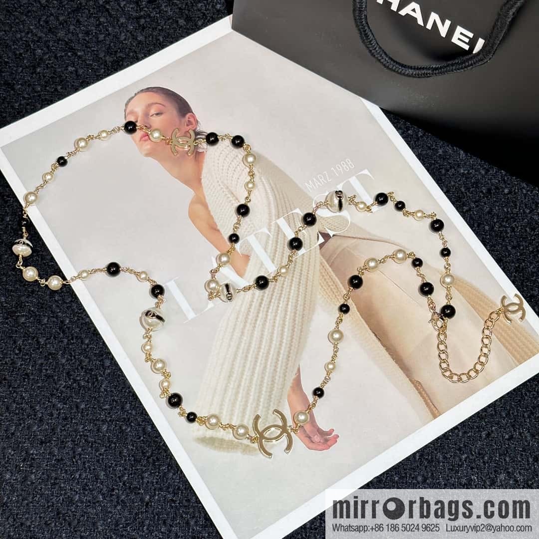 ❗️New ❗️ ☀️ New ☑️ Chanel Double C Pearl Necklace Sweater Chain ☀️
