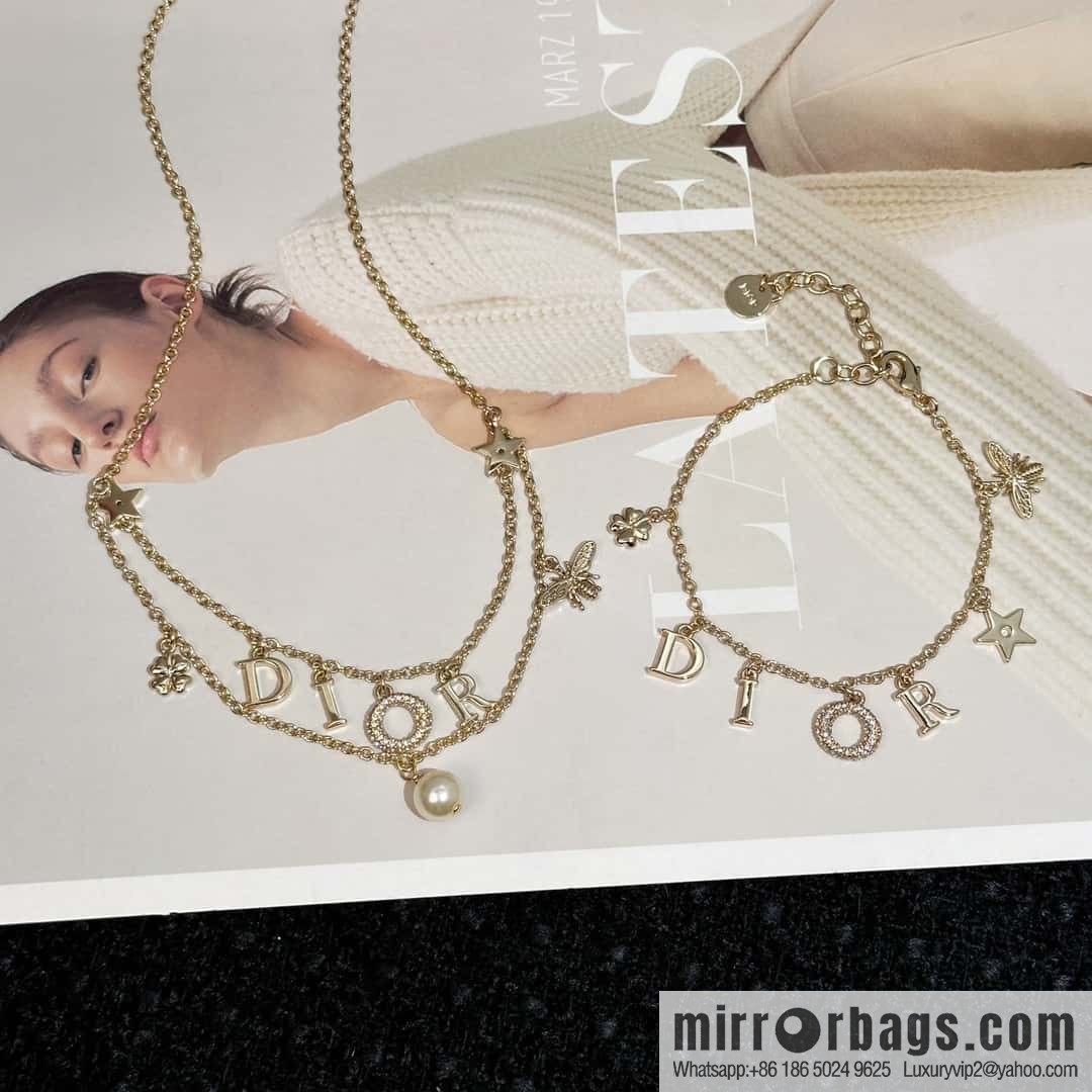 New ☑️ DIOR Dior fringed letter pentagram bracelet, necklace