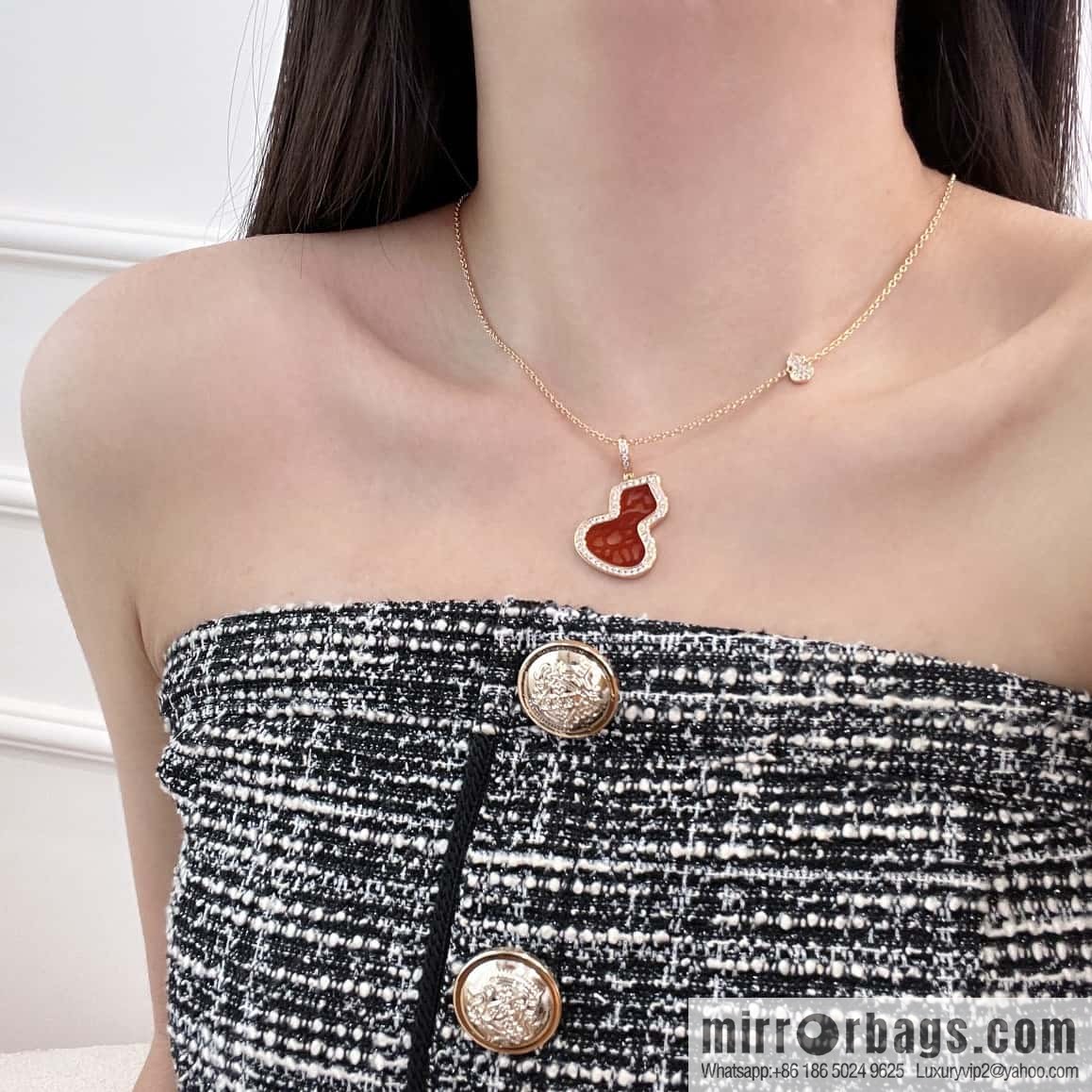 ❗️New ❗️ ☀️ original order ☀️ Qeelin unicorn medium agate lace gourd necklace ☀️