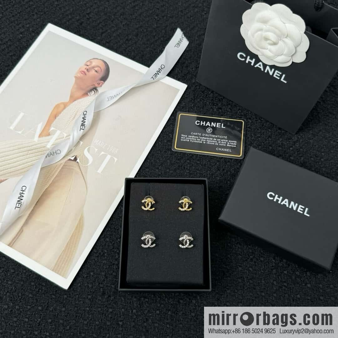 ❗️New ❗️ chanel stud earrings ☀️ new ☑️ chanel c1 double c stud earrings ☀️