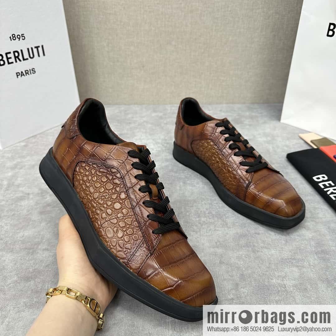 💋💍Berlut Bruti, Geometric Styling Board Shoes Strike Stellar Casual Shoes Sneakers