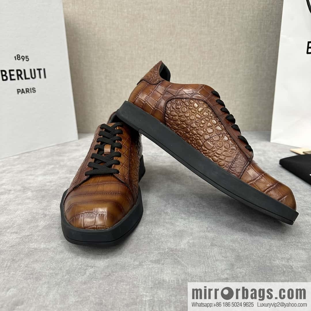 💋💍Berlut Bruti, Geometric Styling Board Shoes Strike Stellar Casual Shoes Sneakers