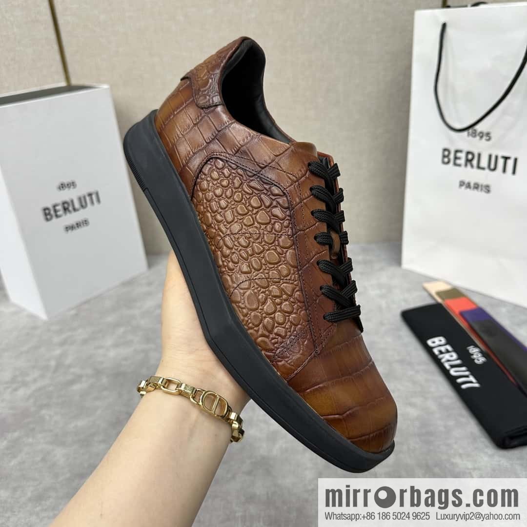 💋💍Berlut Bruti, Geometric Styling Board Shoes Strike Stellar Casual Shoes Sneakers