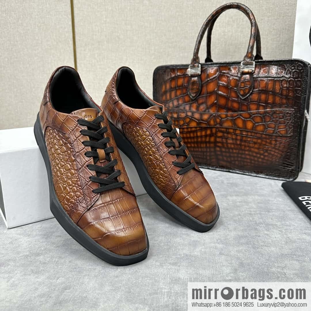 💋💍Berlut Bruti, Geometric Styling Board Shoes Strike Stellar Casual Shoes Sneakers