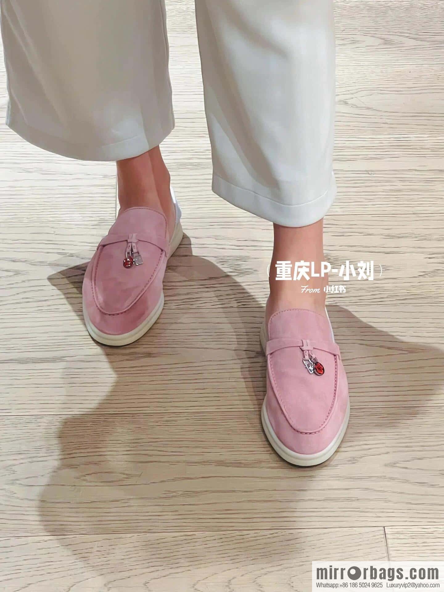 𝐋𝐨𝐫𝐨 𝐏𝐢𝐚𝐧𝐚||𝟐𝟎𝟐𝟒 𝐬𝐮𝐦𝐦𝐞𝐫 𝐰𝐚𝐥𝐤 Holiday Series Light Peony Powder Loafers