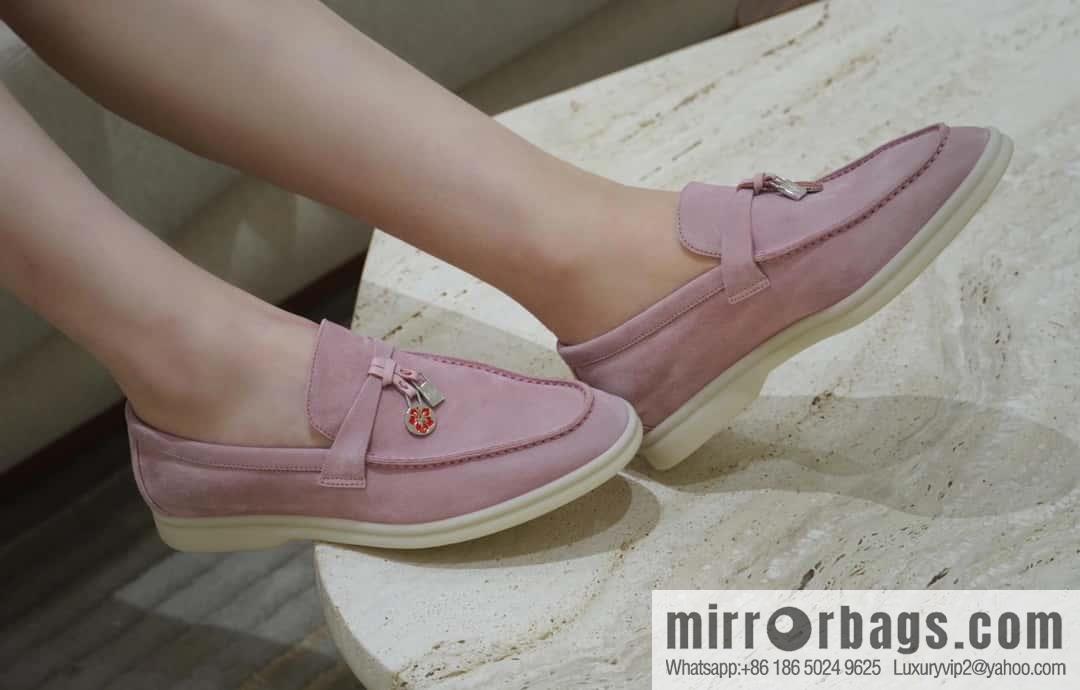 𝐋𝐨𝐫𝐨 𝐏𝐢𝐚𝐧𝐚||𝟐𝟎𝟐𝟒 𝐬𝐮𝐦𝐦𝐞𝐫 𝐰𝐚𝐥𝐤 Holiday Series Light Peony Powder Loafers
