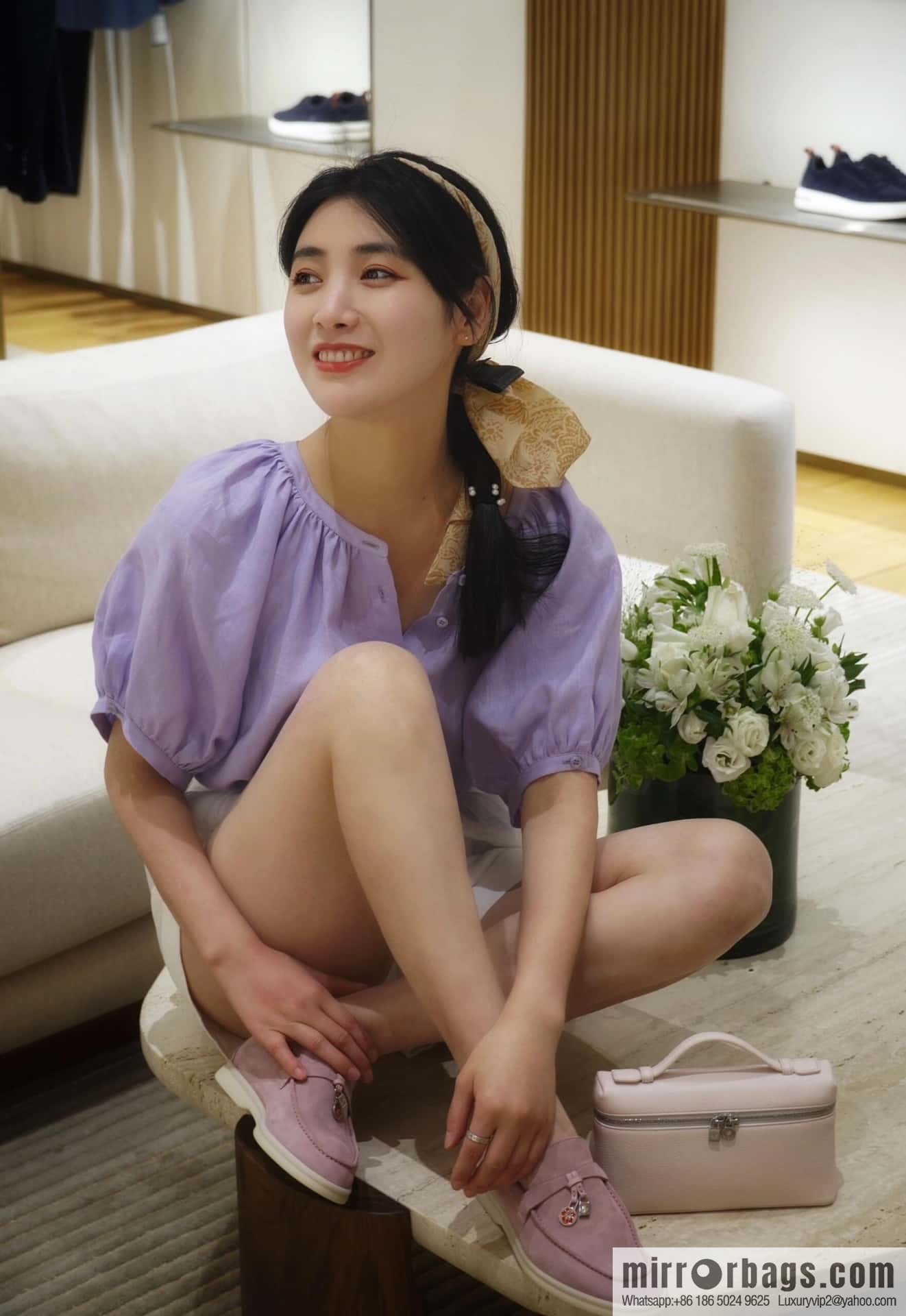 𝐋𝐨𝐫𝐨 𝐏𝐢𝐚𝐧𝐚||𝟐𝟎𝟐𝟒 𝐬𝐮𝐦𝐦𝐞𝐫 𝐰𝐚𝐥𝐤 Holiday Series Light Peony Powder Loafers