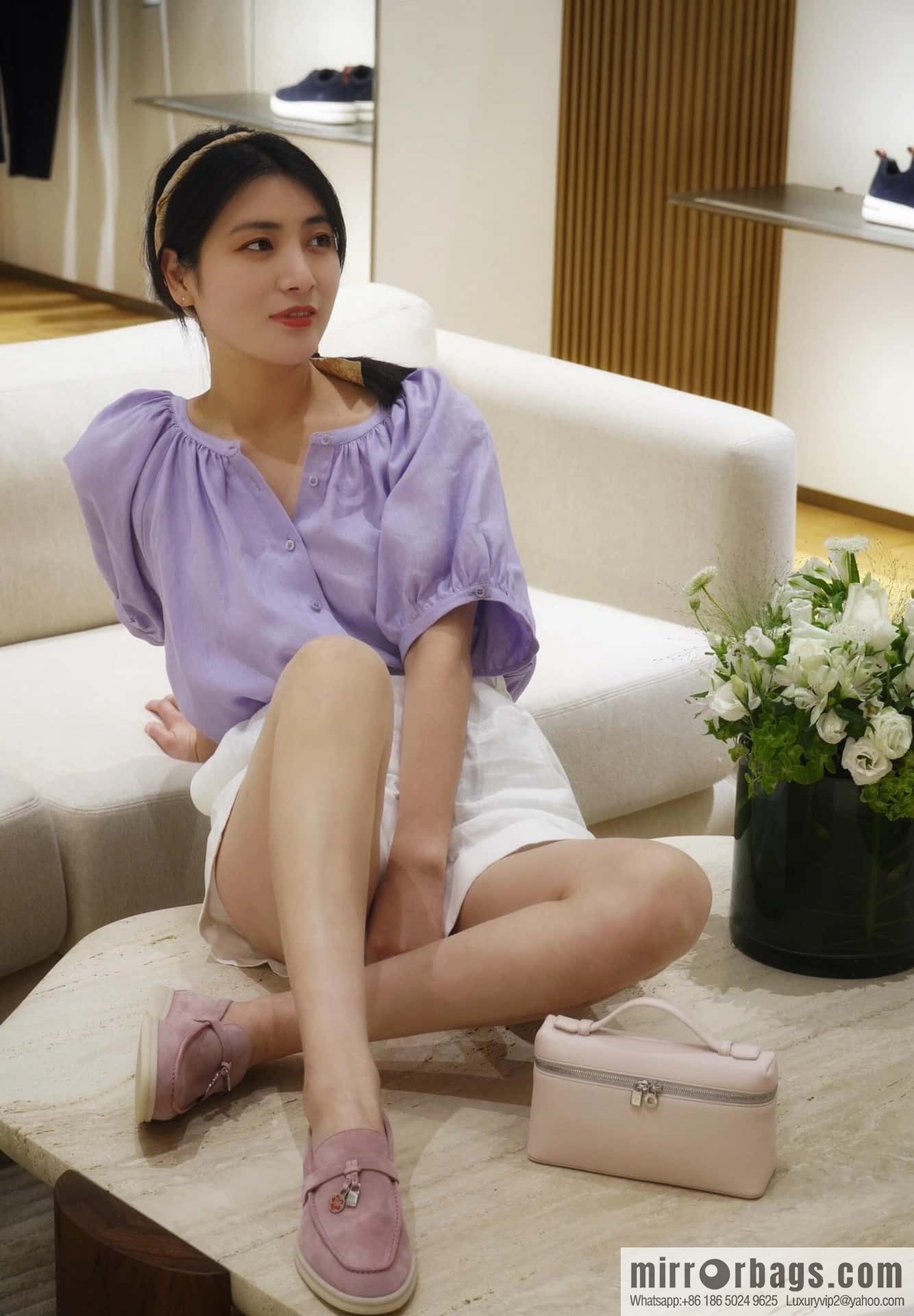 𝐋𝐨𝐫𝐨 𝐏𝐢𝐚𝐧𝐚||𝟐𝟎𝟐𝟒 𝐬𝐮𝐦𝐦𝐞𝐫 𝐰𝐚𝐥𝐤 Holiday Series Light Peony Powder Loafers