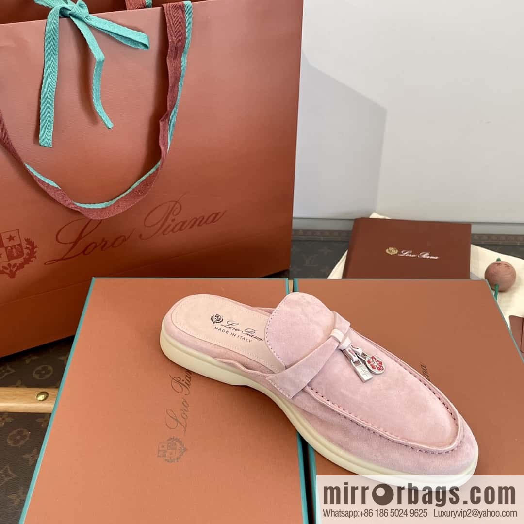 𝐋𝐨𝐫𝐨 𝐏𝐢𝐚𝐧𝐚||𝟐𝟎𝟐𝟒 𝐬𝐮𝐦𝐦𝐞𝐫 𝐰𝐚𝐥𝐤 Holiday Series Light Peony Powder Loafers