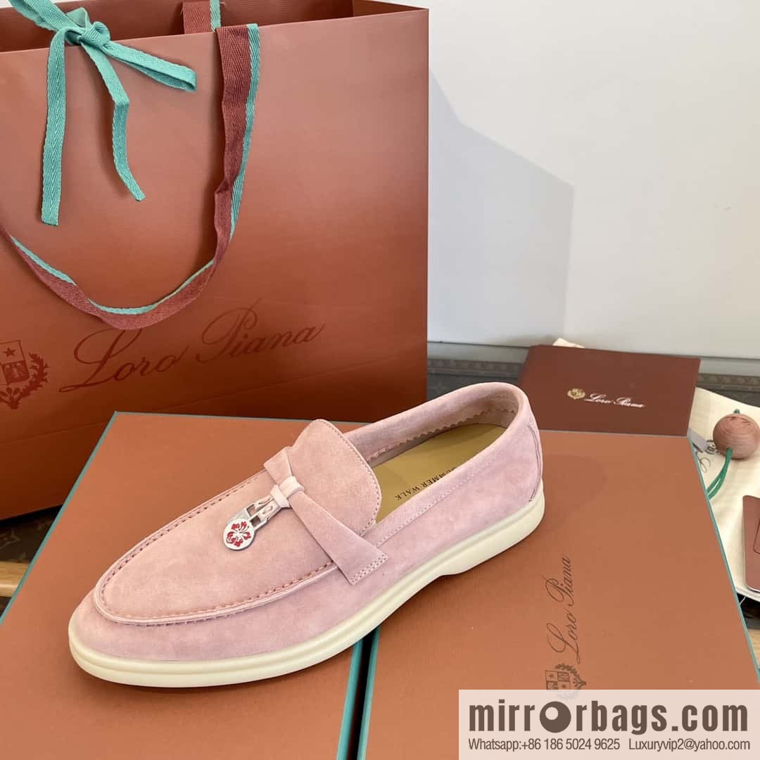𝐋𝐨𝐫𝐨 𝐏𝐢𝐚𝐧𝐚||𝟐𝟎𝟐𝟒 𝐬𝐮𝐦𝐦𝐞𝐫 𝐰𝐚𝐥𝐤 Holiday Series Light Peony Powder Loafers
