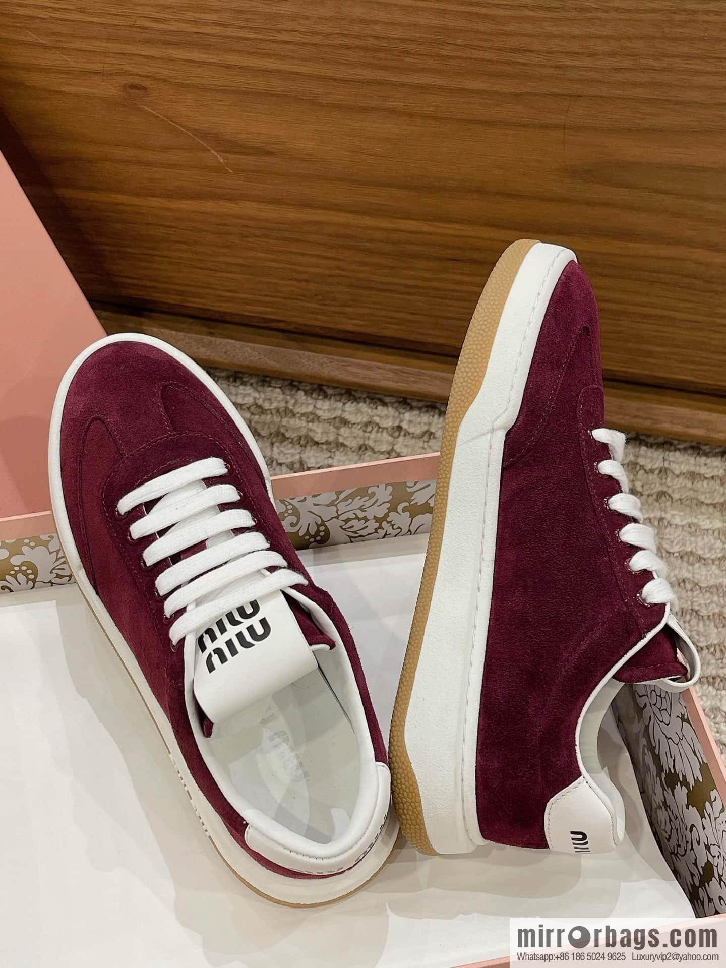 Miumiu ss24 new arrival~ miu's 2024 early spring new lace-up casual shoes, this lace-up casual shoes